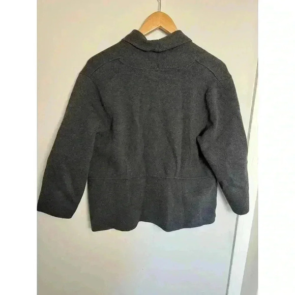 Alfani Pea Coat Gray Size 1X Gray Shawl Neckline Button Front Plus Size - Picture 6 of 11